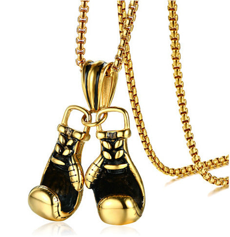 Wholesale Men's double gloves titanium steel necklace
